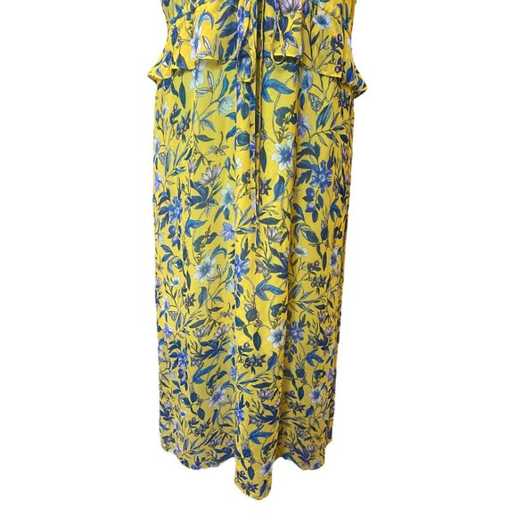 Sam Edelman Sheer Yellow Layered Floral Dress Size 10 - Picture 7 of 16